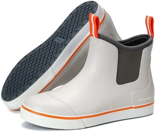 furuian womens deck boots ankle rain boots fishing boots rubber waterproof garden shoes slip resistant outdoor work shoes grey size 7